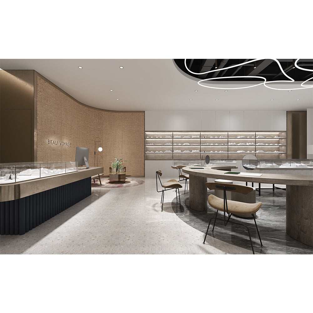 Morden Style Jewelry Store Glass Display Showcase Design