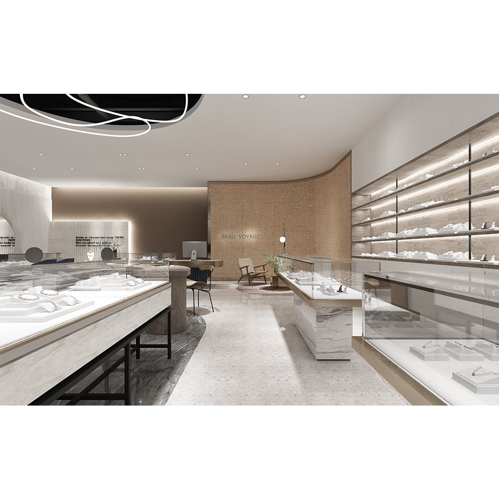 Morden Style Jewelry Store Glass Display Showcase Design