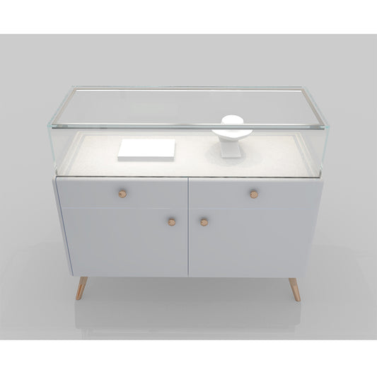 Funroad high quality jewelry glass display cabinet wood
