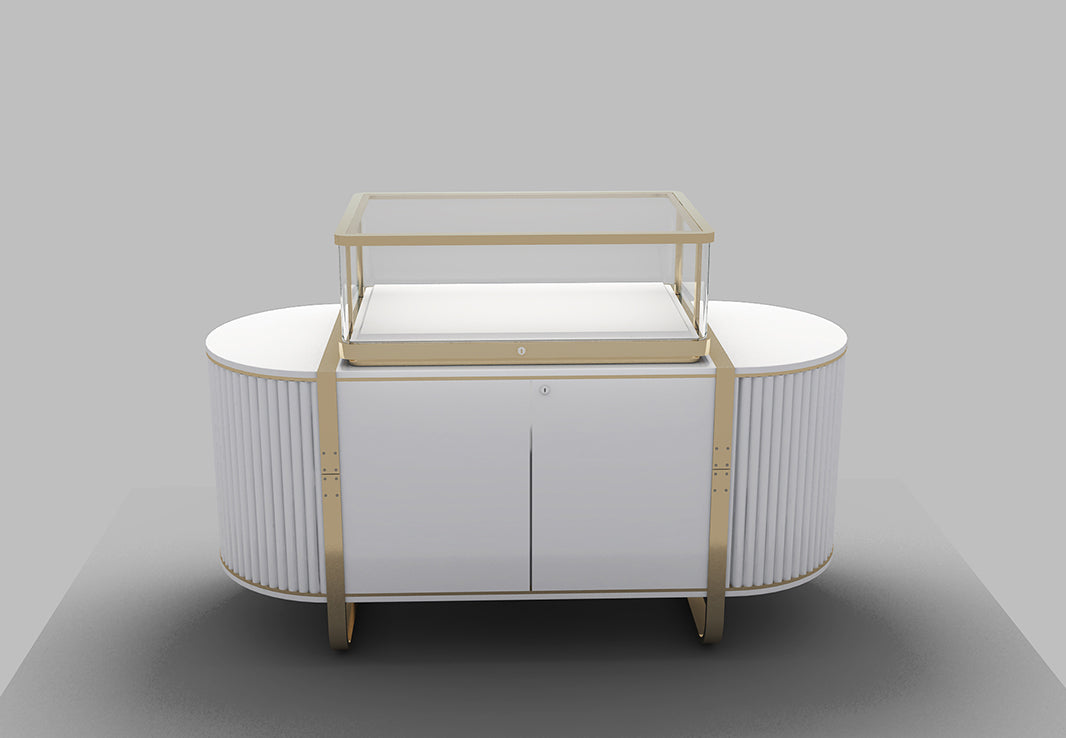 Luxury jewelry shop furniture showcase metal diamond display cabinet
