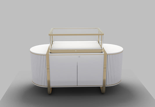 Luxury jewelry shop furniture showcase metal diamond display cabinet