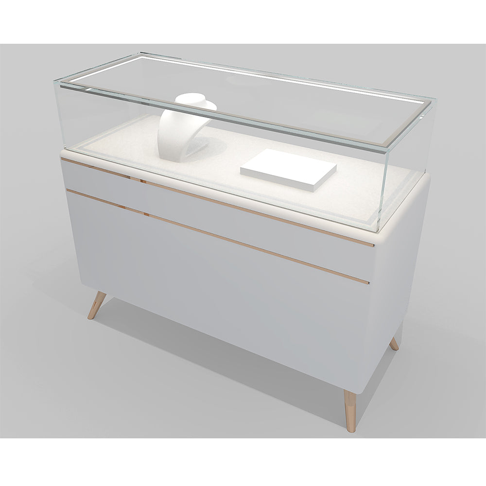 Funroad high quality jewelry glass display cabinet wood
