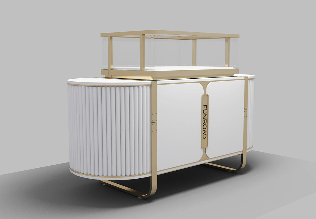 Luxury jewelry shop furniture showcase metal diamond display cabinet