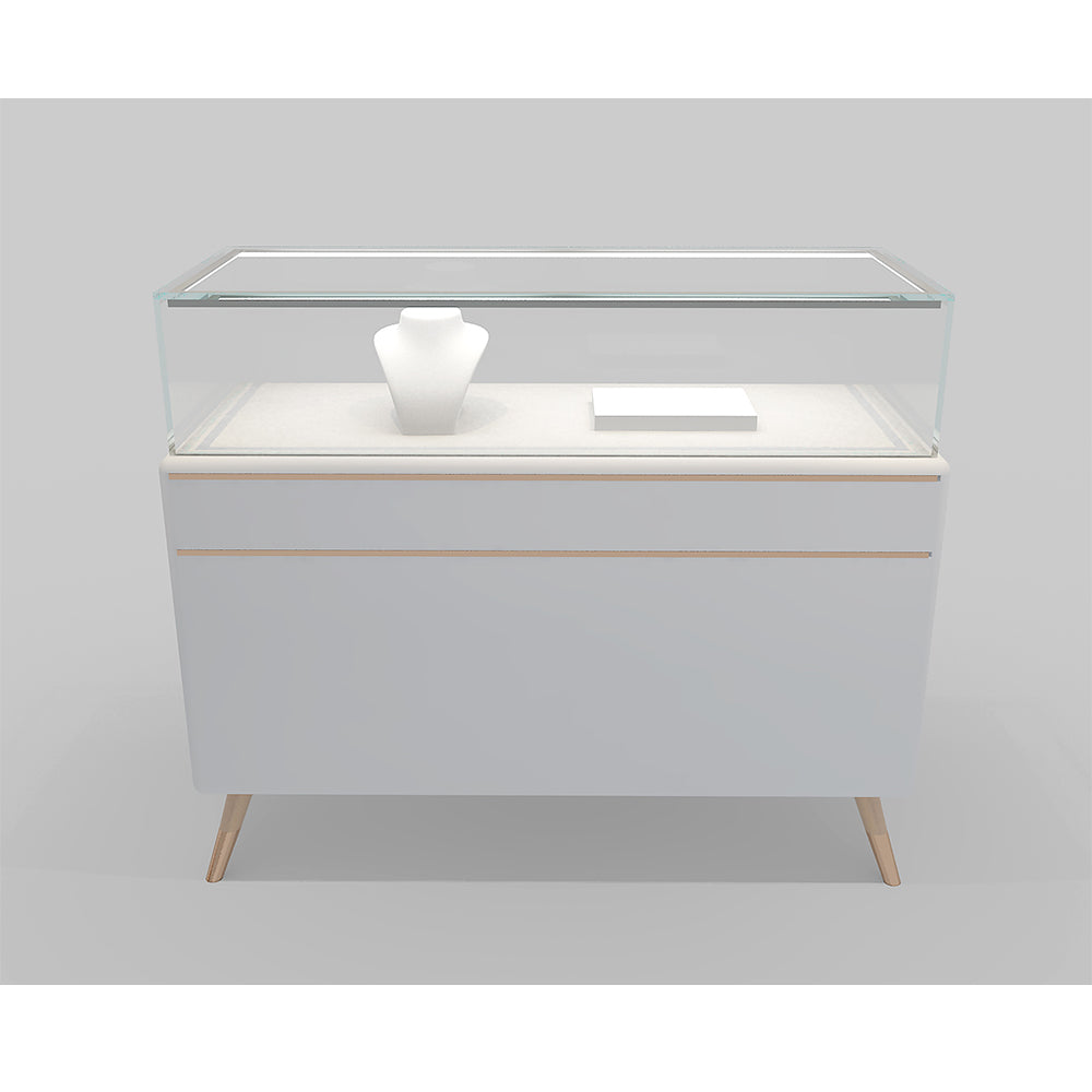 Funroad high quality jewelry glass display cabinet wood
