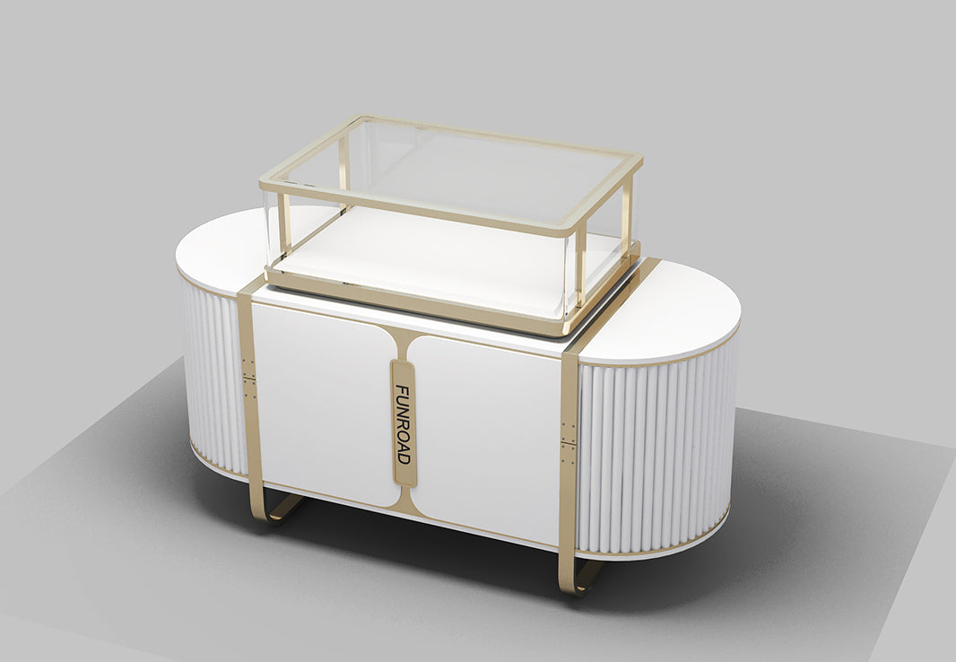 Luxury jewelry shop furniture showcase metal diamond display cabinet