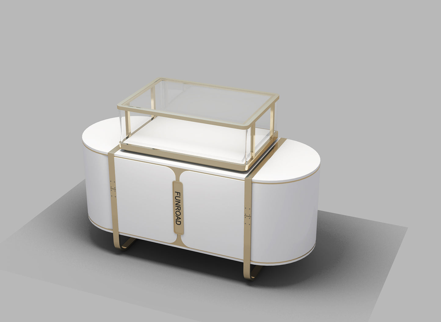 Minimalist jewelry shop display stand design